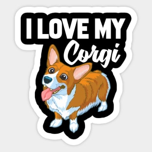 I Love My Corgi Sticker